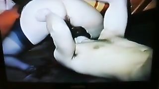 Licking a sexy girl's ass