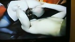 Licking a sexy girl's ass