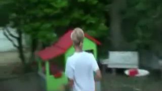 Blonde teen shitting two times