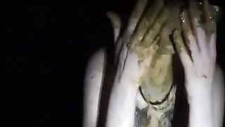 Scat sex in public place