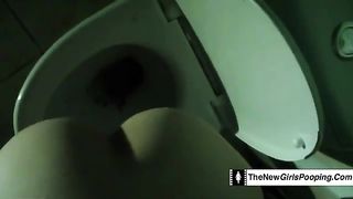 Brunette petite girl has diarheea