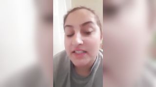 Chubby brunette pooping slowly