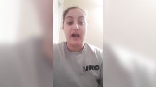 Chubby brunette pooping slowly