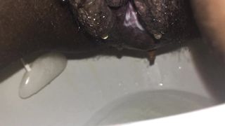 Black girl pooping after work