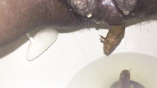 Black girl pooping after work