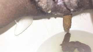 Black girl pooping after work