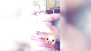 Fat mature woman pooping