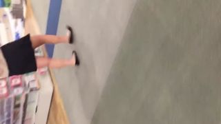 Anal prolapse in a public bathroom