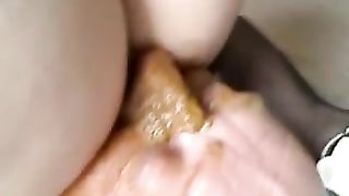 Riding cock with poop