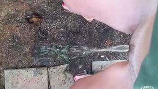 She's peeing a lot outdoor