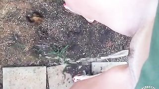 She's peeing a lot outdoor