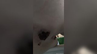 Splendid girl pooping in close up