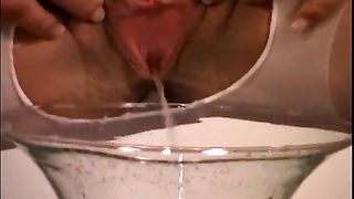 Blonde nurse peeing with pressure
