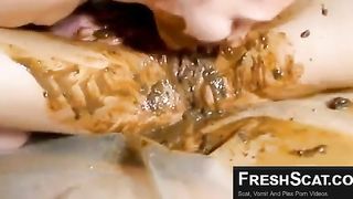 Russian lesbian scat fisting