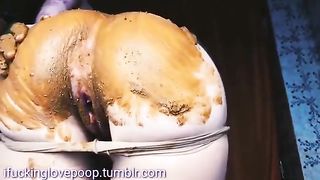 Smearing poop on her amazing body