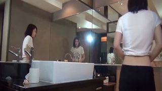 Japanese girl doing self enema