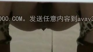 Shaved girl shitting over toilet