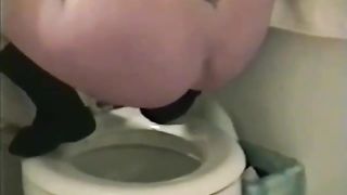 Beautiful blonde shitting