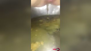 Diarheea in metallic toilet