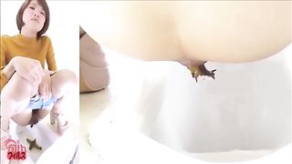 Two Japanese girls poop by turb