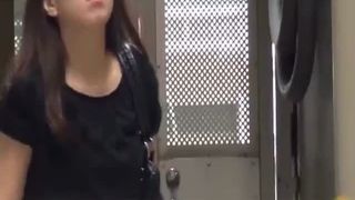 Petite teen decides to poop in public