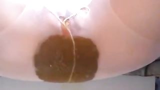 Filled white pantyhose with shit