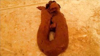 Hot brunette shits in the shower