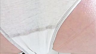 Chubby babe pooping in her panties