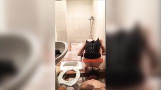 A mistress feeding her slave