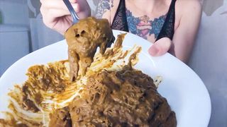 She smears poop on her perfect ass