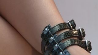 Incredible brunette girl shitting