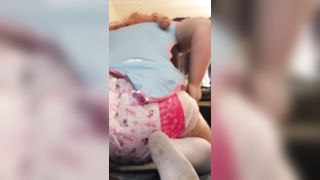 Shitting a lot in white diapers