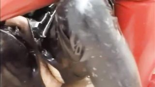 Latex nasty masturbation