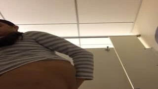 Wiping her dirty ass with toilet paper