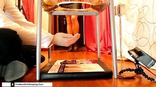 Feeding her slave with lots of poop