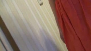 Cute mistress feeds male slave