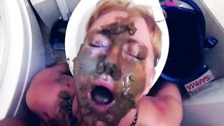 Rubbing poop on friend's face