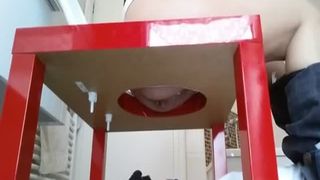 Shitting on masked slave