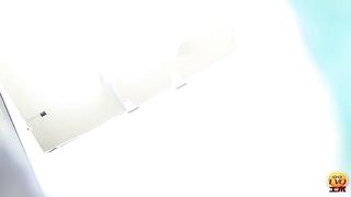 Japanese girl has diarheea in public bathroom