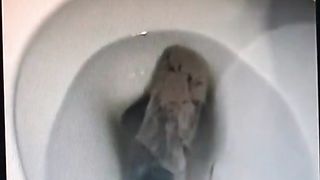 Spying on a brunette shitting