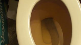 Playing with her big turds