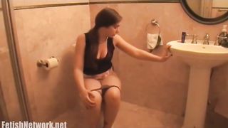 Wiped her ass after pooping slowly for us