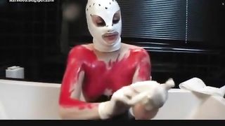 Girl on period tries enema