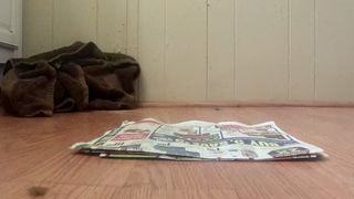 College babe shitting on her knees