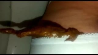 Shitting a lot in white panties