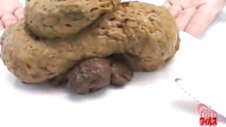 Brown haired japanese shits on white plate