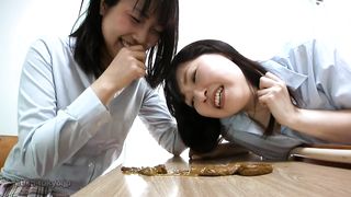 Two schoolgirls that have fun