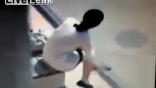 Caught shitting in real public bus stop