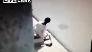 Caught shitting in real public bus stop