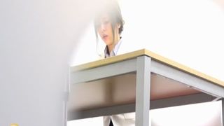Japanese secretary shits in public bathroom